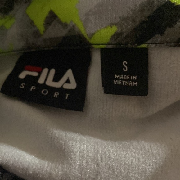 Fila Running Quarter Zip Jacket Green/Gray Abstract Geometric Small Fila Sport - Picture 11 of 11
